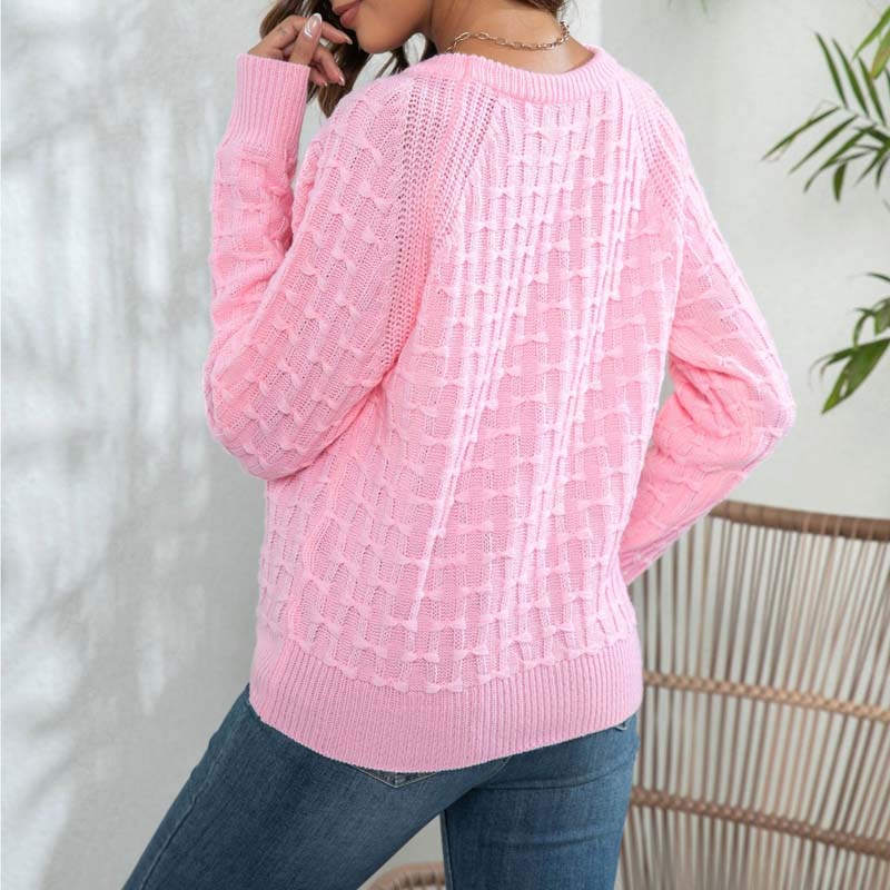Casual Gebreide Trui In Effen Kleur