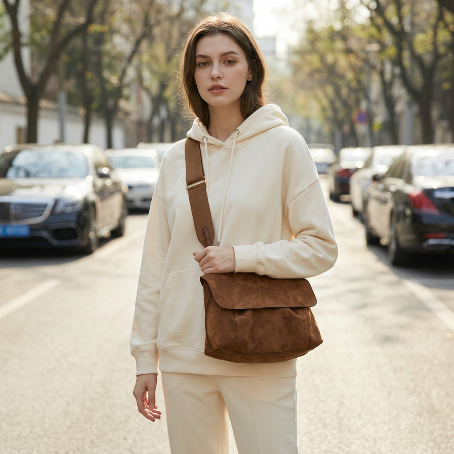 Kalinae - Sac Bandoulière Suédine Vintage