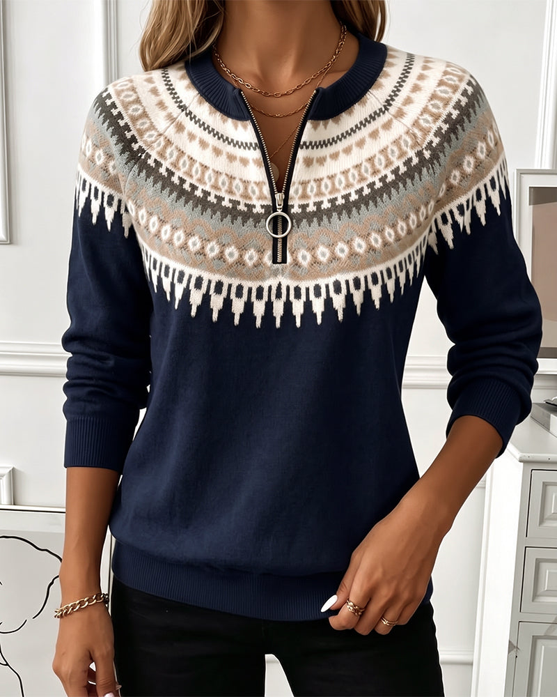 Apolline - Sweat-shirt zippé à col rond