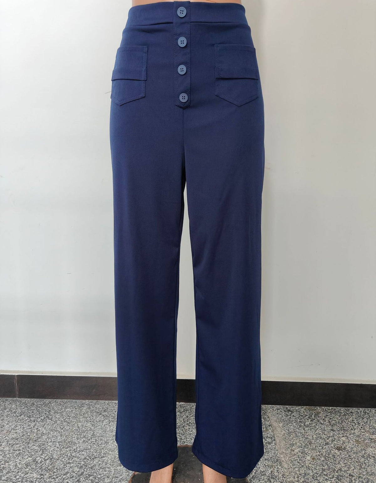 Nara - Haute élasticité - Pantalon décontracté taille haute à jambe droite