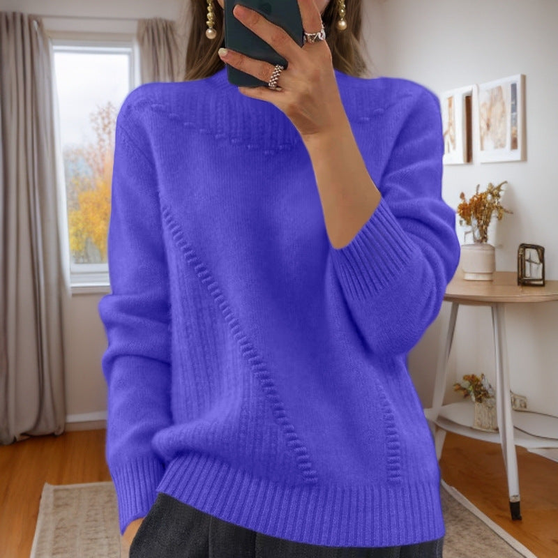 Marceline - Pull en Tricot à Col Mi-Haut