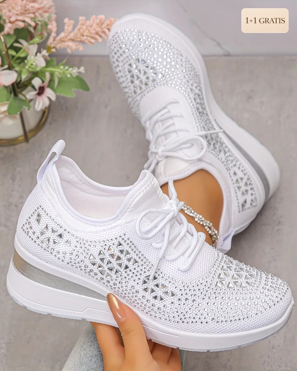 Mira / Lekkie sneakers z kryształkami