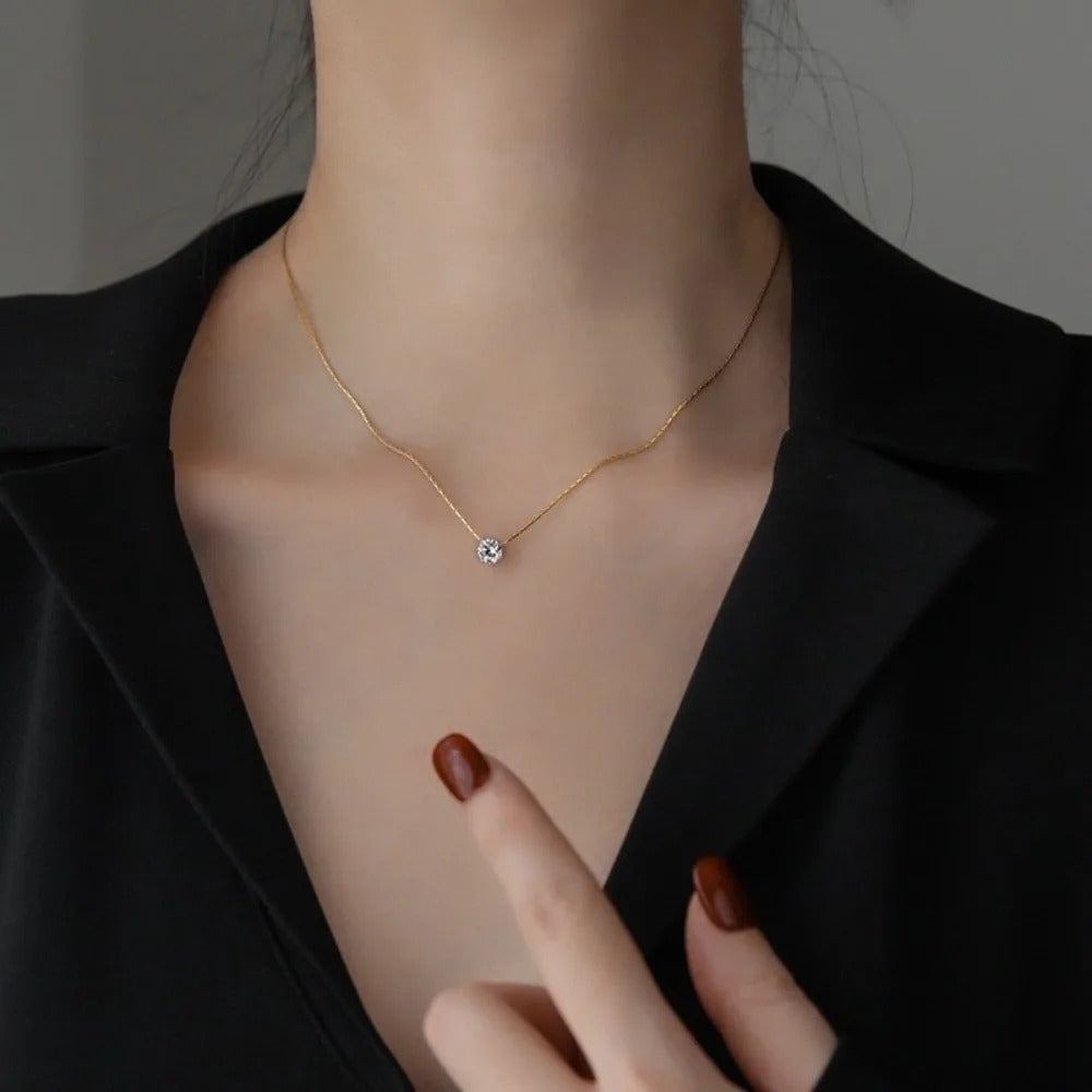 Collier en pierres de moissanite Cléa