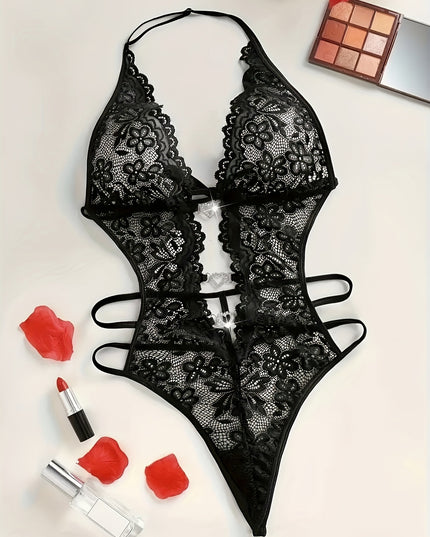 Velvette | Body met kant en diamanten hartjes