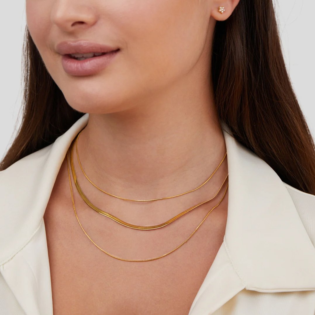 Collier à Chaîne Multistrat Doré