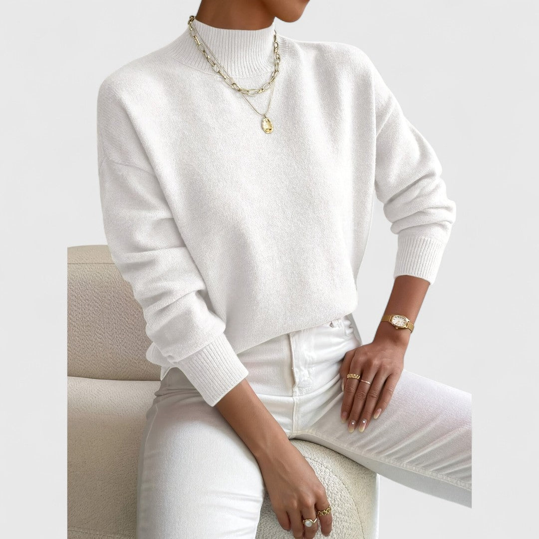 Gwenarae - Pull à Col Polo Classique pour Femme