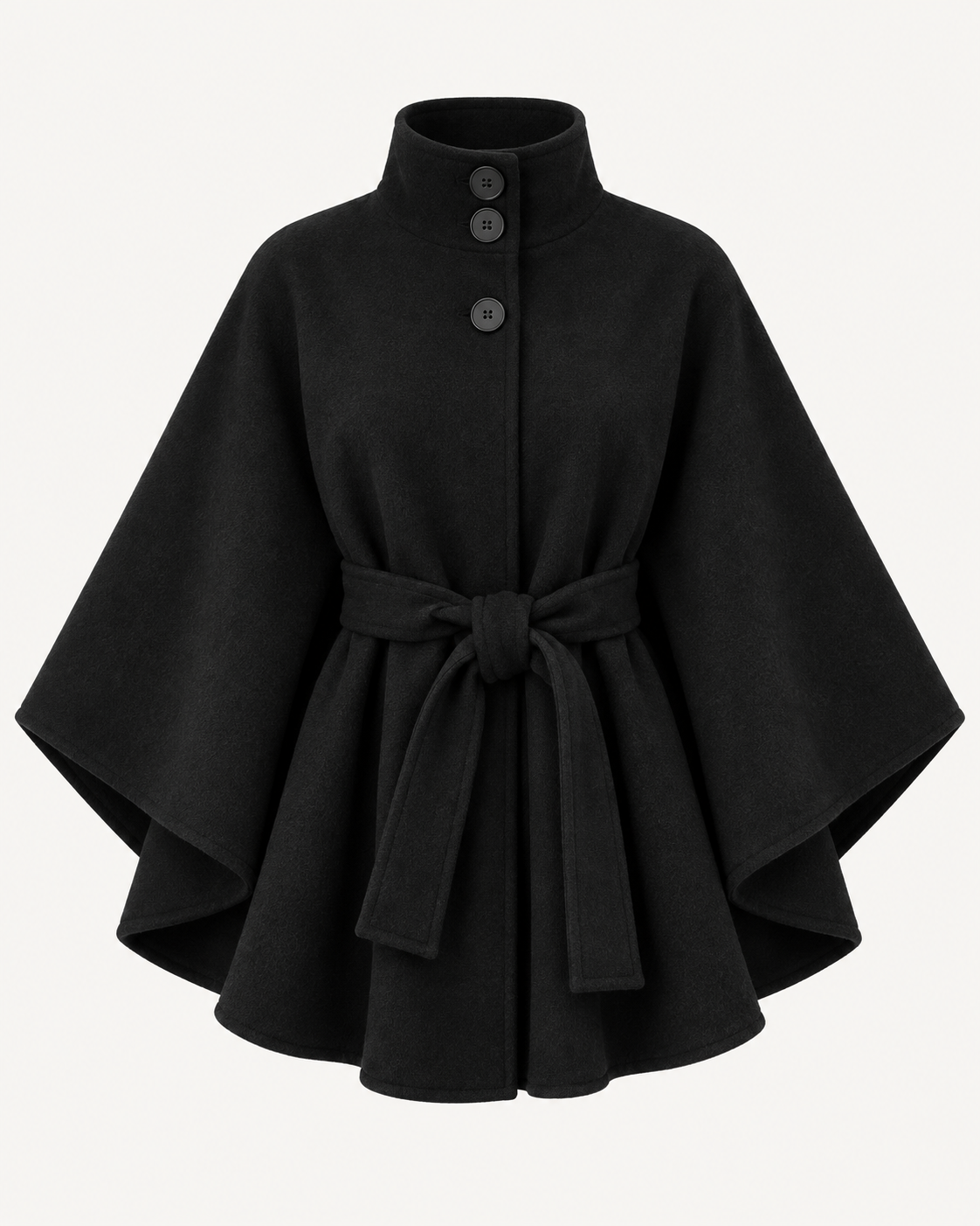 Maëlle - Poncho à col roulé avec ceinture