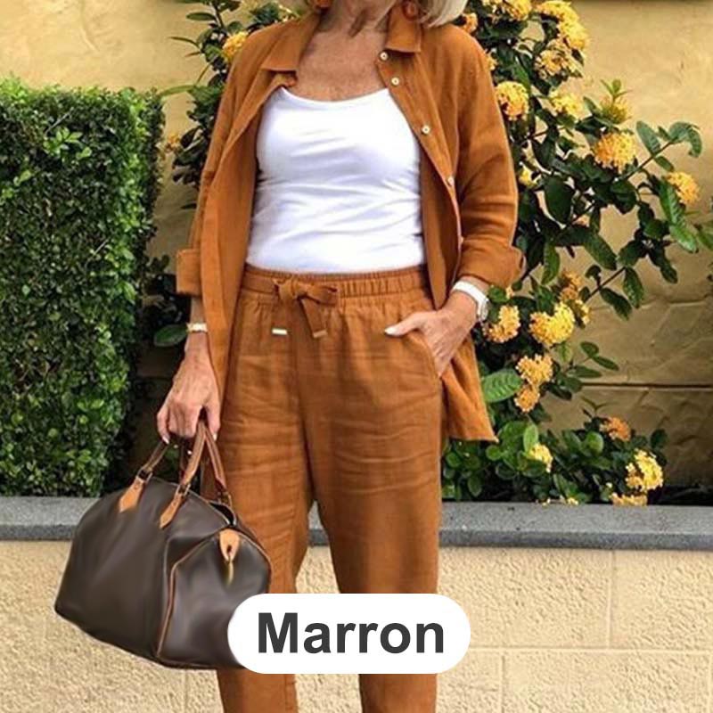 Zélie - Ensemble Chemise et Pantalon en Coton et Lin