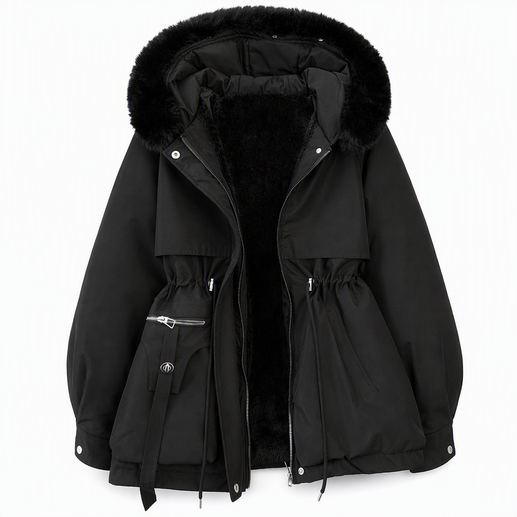Gabrielle - Parka matelassée à col en fausse fourrure