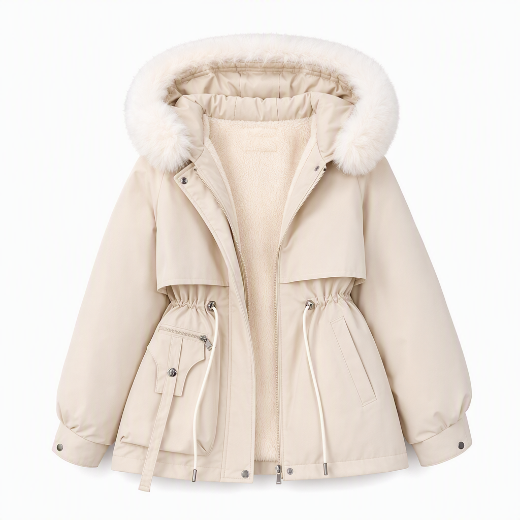 Gabrielle - Parka matelassée à col en fausse fourrure