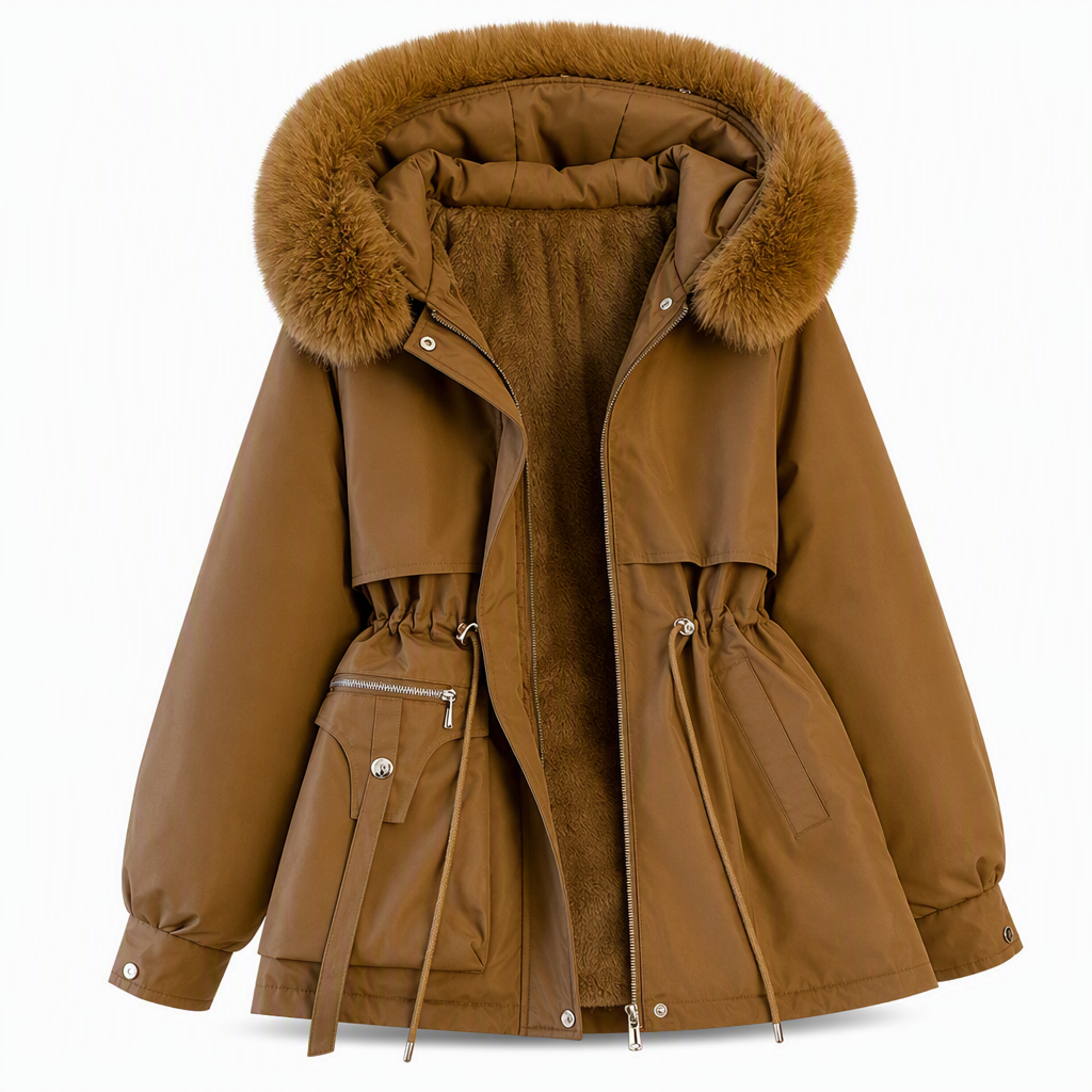 Gabrielle - Parka matelassée à col en fausse fourrure